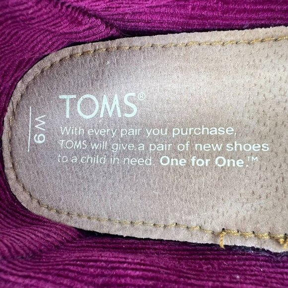 Toms Womens Tweed Metallic Black Herringbone Round Toe Slip On Size 9W Loafers - Picture 9 of 9